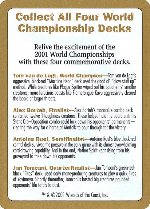 2001 World Championships Ad