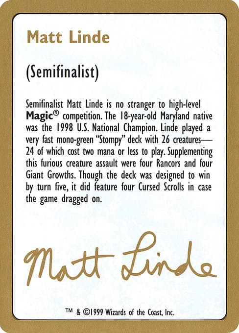 Matt Linde Bio